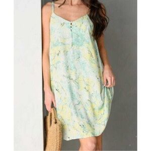 Ces Femme Tie Dye Floral Sleeveless Tunic Mini Dress Size Large New With Out Tag